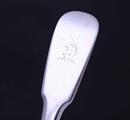 Pair of George III sterling silver fiddle pattern table spoons