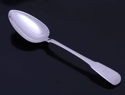 A George III sterling silver fiddle pattern table spoon