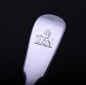 A William IV sterling silver fiddle pattern table spoon