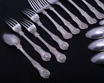 Part service of Victorian Queen's pattern sterling silver flatware