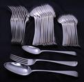 Part service of Victorian Old English pattern sterling silver flatware