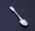 A Victorian fiddle, thread and shell pattern sterling silver teaspoon