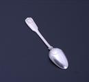 A Victorian fiddle, thread and shell pattern sterling silver teaspoon