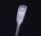 A Victorian fiddle, thread and shell pattern sterling silver teaspoon