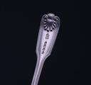 A Victorian fiddle, thread and shell pattern sterling silver teaspoon