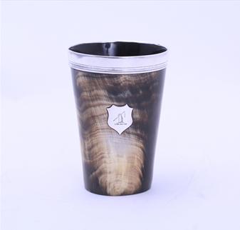 A Victorian sterling silver and horn beaker