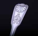 A pair of Victorian fiddle, thread and shell pattern sterling silver sauce ladles