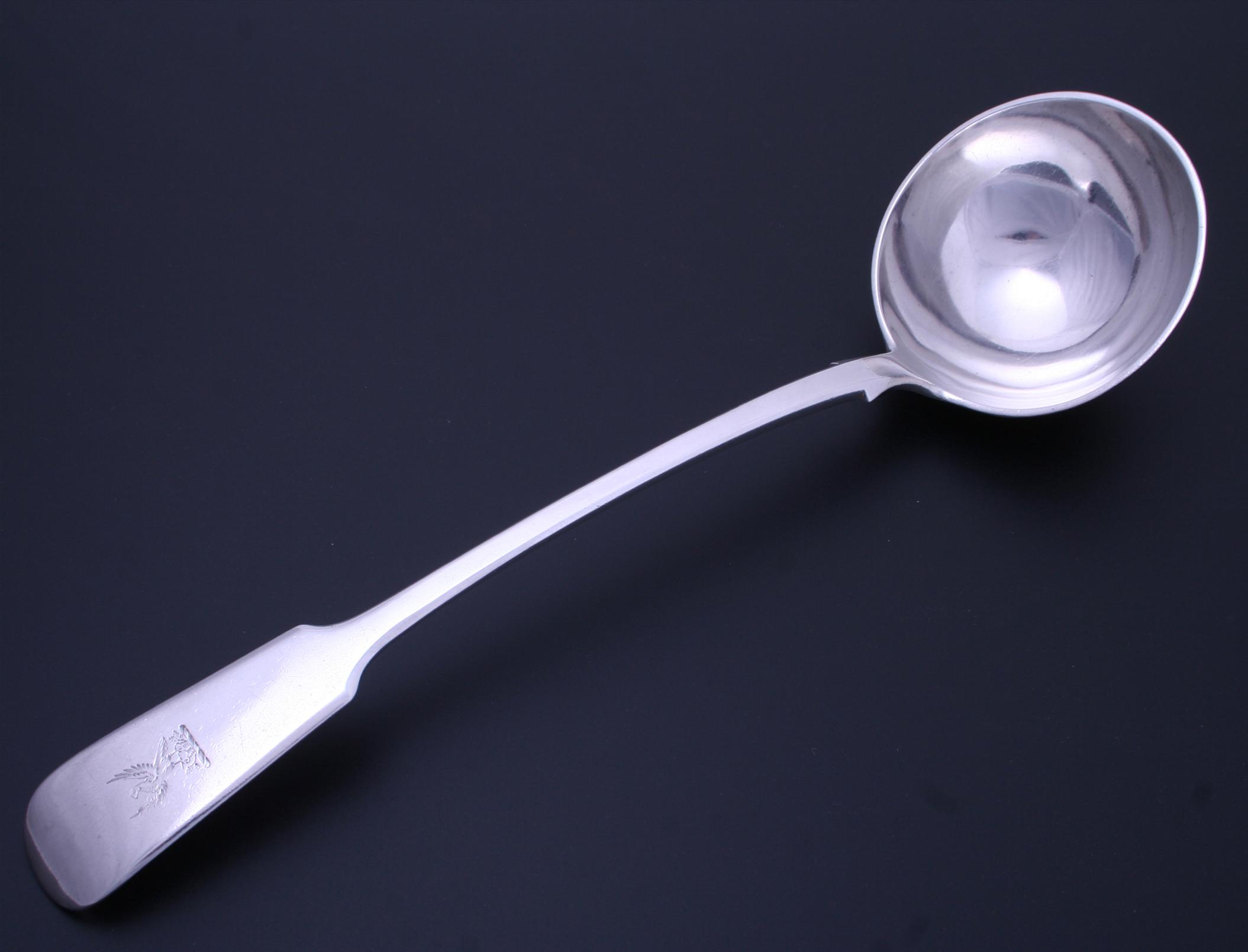 A Victorian sterling silver soup ladle