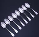 Set of eight Victorian sterling silver dessert spoons