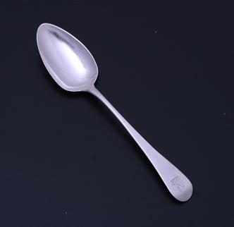 A George III sterling silver Old English pattern dessert spoon
