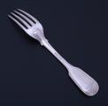 A William IV sterling silver fiddle and thread pattern table fork