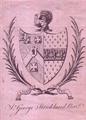 A framed late 18th century bookplate for Sir George Strickland