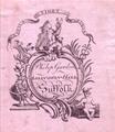 A delightful framed18th Century bookplate for Philip Gurdon of Assington Hall