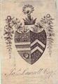An 18th century armorial bookplate for Lawrell