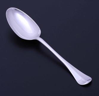 PROVINCIAL: A George II fancy-back sterling silver spoon