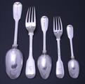 A Victorian sterling silver matched service of fiddlle and thread flatware for 8 people