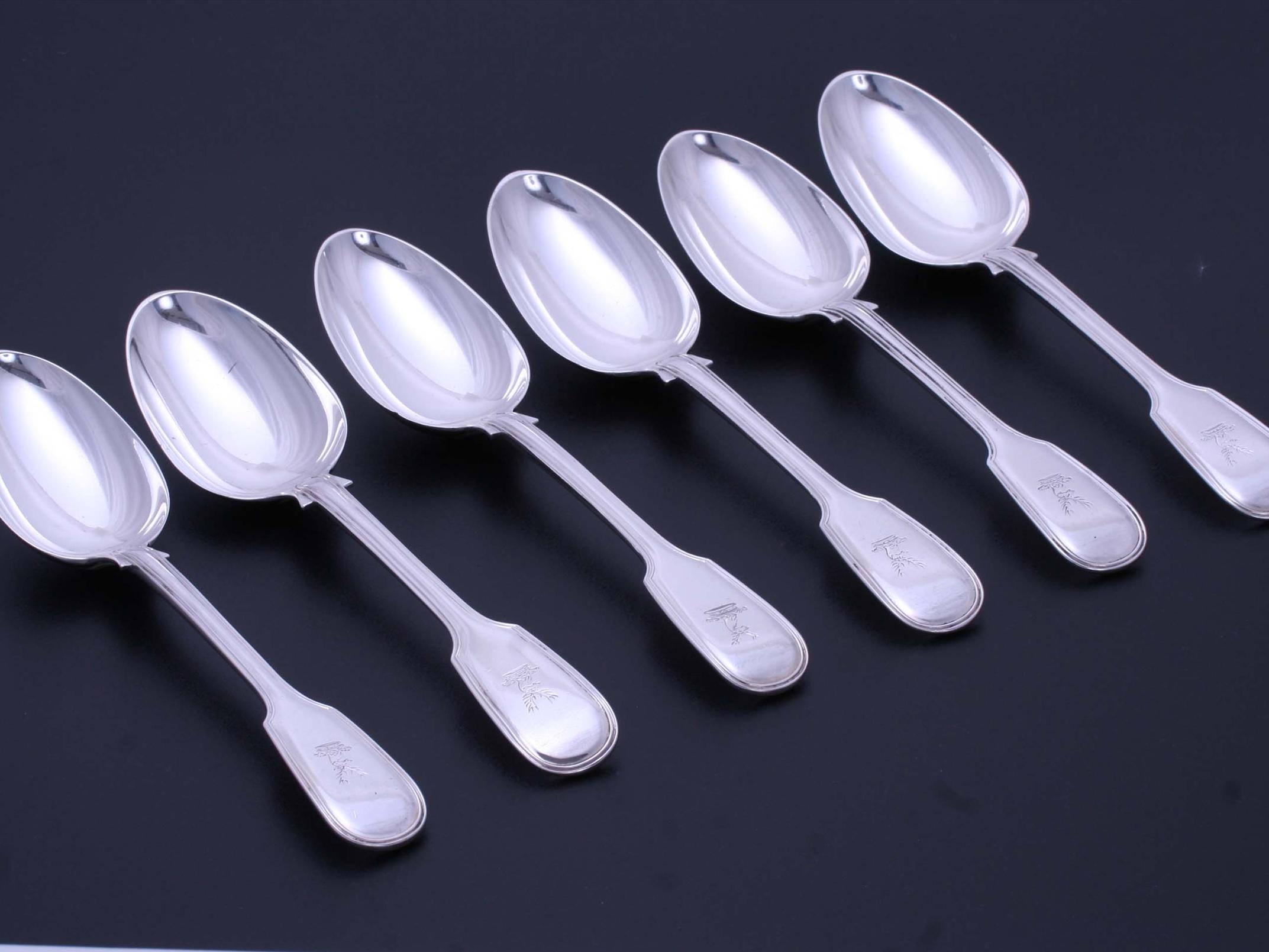 Set Of Six Victorian Sterling Silver Table Spoons MyFamilySilver Set Of Six Victorian Sterling Silver Table Spoons MyFamilySilver