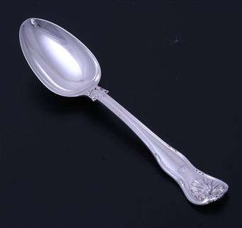 A William IV King's Husk pattern sterling silver dessert spoon