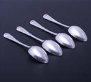 Set of four George IV sterling silver Old English pattern dessert spoons