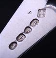 Set of four George IV sterling silver Old English pattern dessert spoons