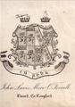 A framed 19th century irish armorial bookplate for More O'Ferrall