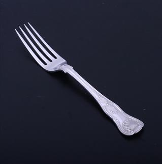 A Victorian King's pattern sterling silver table fork