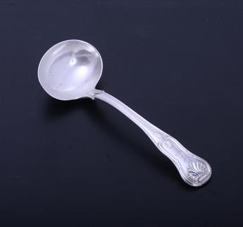 A George IV sterling silver King's pattern sauce ladle