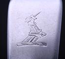 A George III sterling silver fiddle pattern sauce ladle