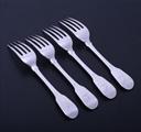Set of four George III sterling silver fiddle pattern table forks