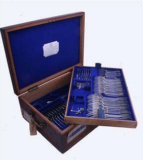 A good canteen of matched fiddle pattern sterling silver flatware for 18 people
