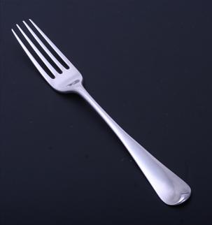 A George III sterling silver Old English pattern table fork