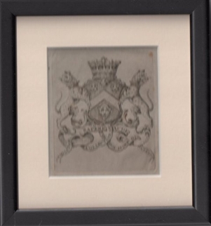 A framed 18th Century armorial print