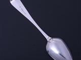 A provincial George IV sterling silver Old English pattern dessert spoon