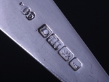 A provincial George IV sterling silver Old English pattern dessert spoon
