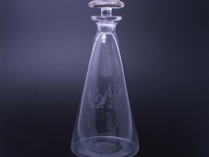 A 19th century armorial glass water carafe
