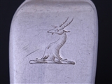 A George IV sterling silver fiddle pattern table spoon