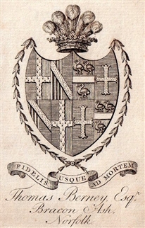 A 19th century framed armorial bookplate