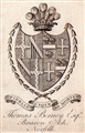 A 19th century framed armorial bookplate