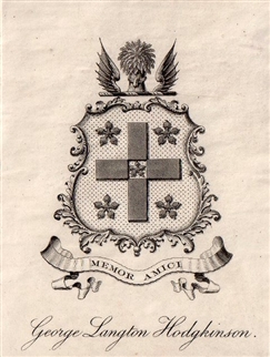 A 19th century framed armorial bookplate