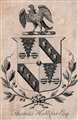 A 19th century framed armorial bookplate