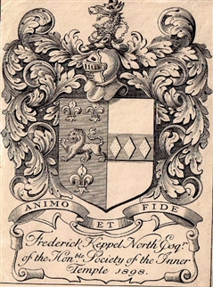 A 19th century framed armorial bookplate