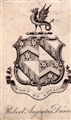 A 19th century framed armorial bookplate