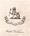 A late 19th century framed armorial bookplate
