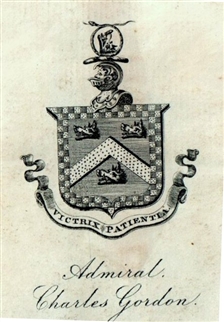 An early 19th century framed armorial bookplate