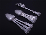 Collection of Victorian Queen's pattern sterling silver flatware