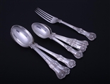 Collection of Victorian Queen's pattern sterling silver flatware
