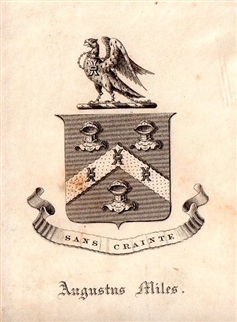 An early 19th century framed armorial bookplate