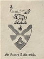 A late 19th century framed armorial bookplate