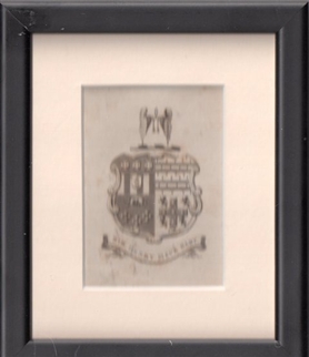 A 19th century framed armorial bookplate