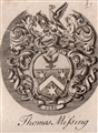 An 18th framed armorial bookplate